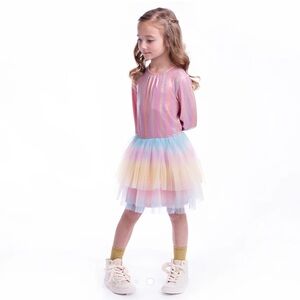 NWT Imoga tulle Metallic Miley rainbow Dress size 7